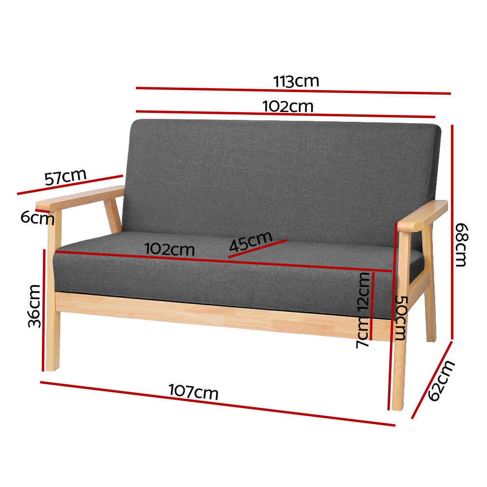 Artiss 2-Seater Sofa Armchair Skane-1