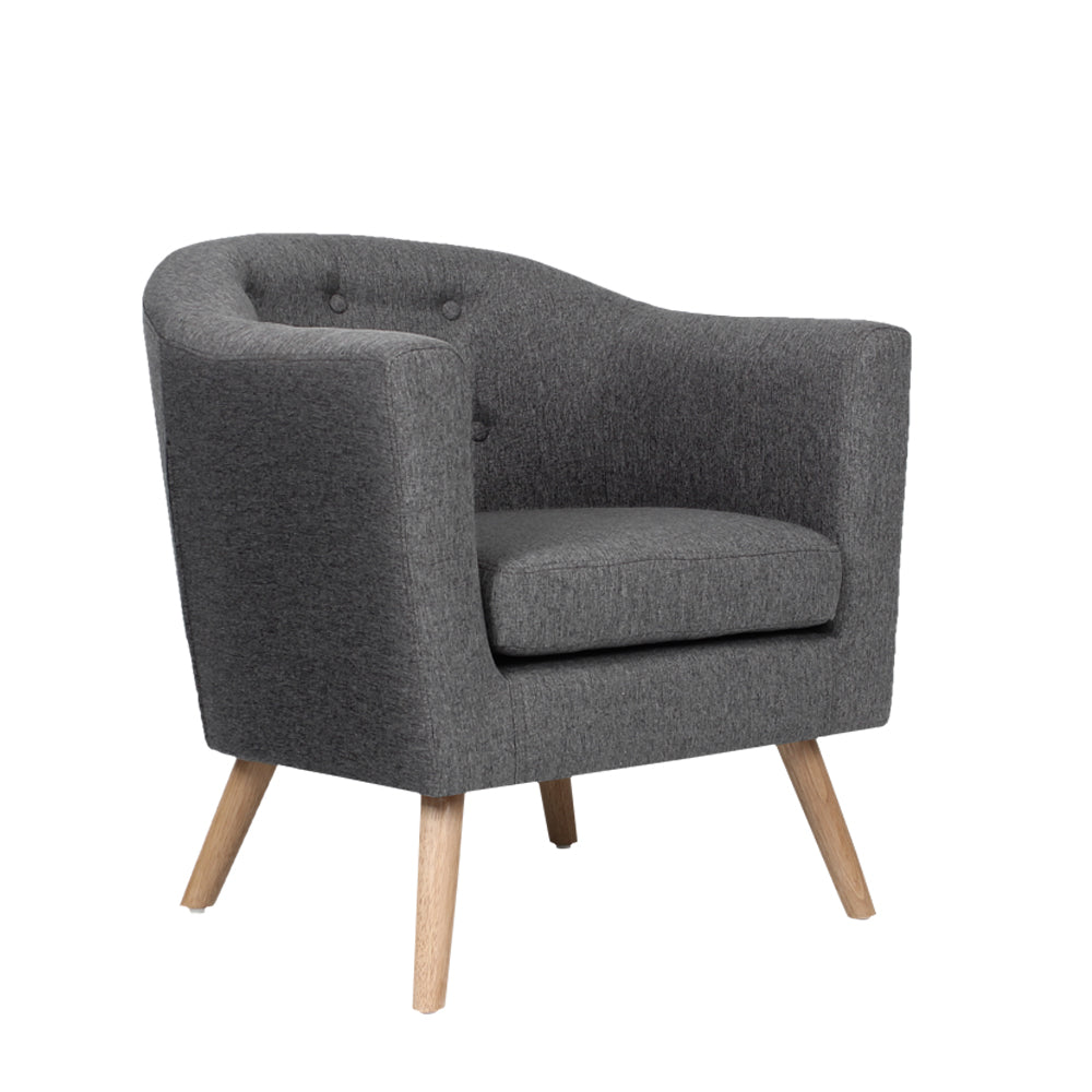 Artiss Armchair Tub Chair Grey Adora-0