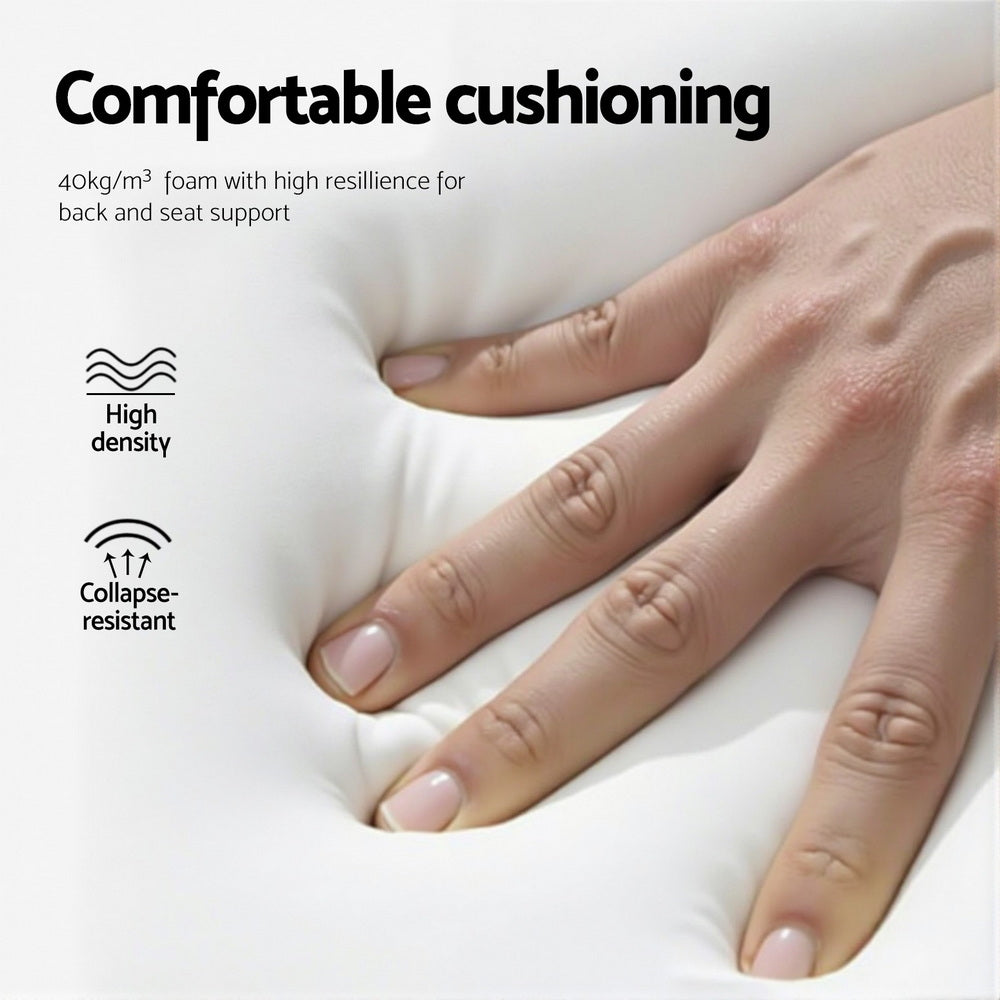 Artiss Dining Chairs Set of 4 Velvet Channel Tufted Pink-5