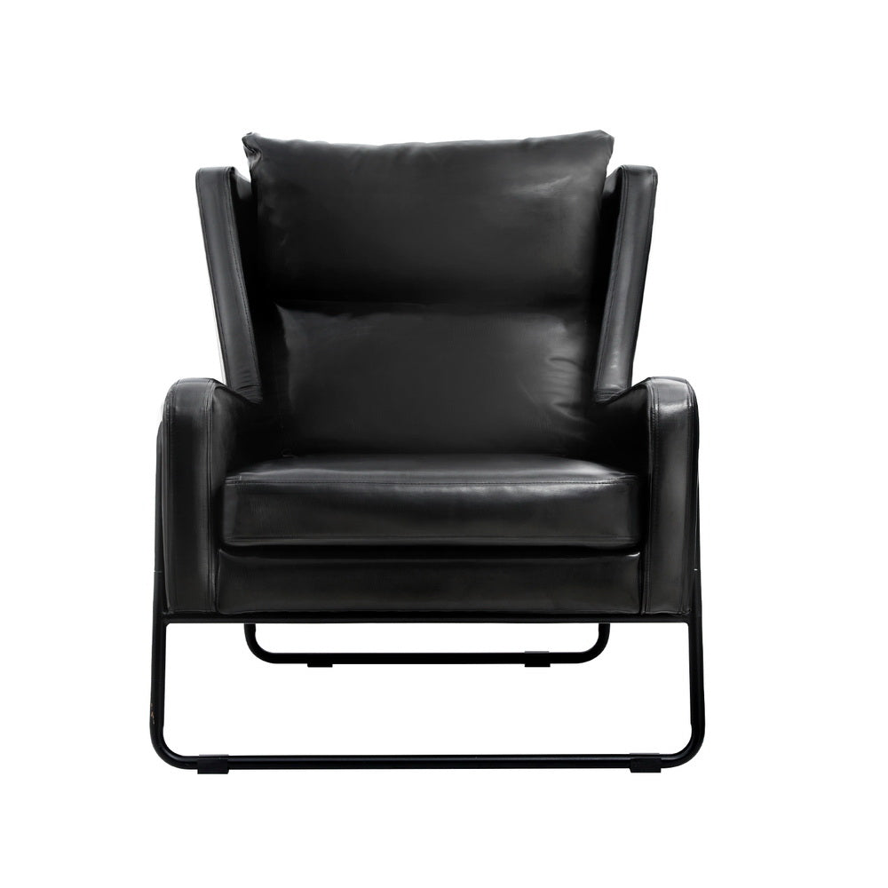 Artiss Armchair Accent Chair PU Leather Wingback Black-2