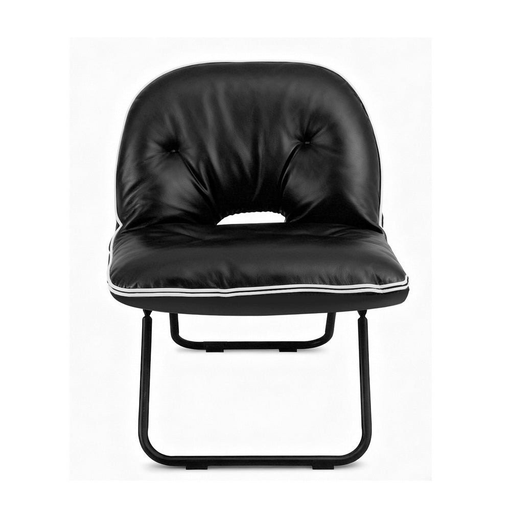 Artiss Foldable Chair 2-In-1 Armchair Lounge Chair Portable Black-3