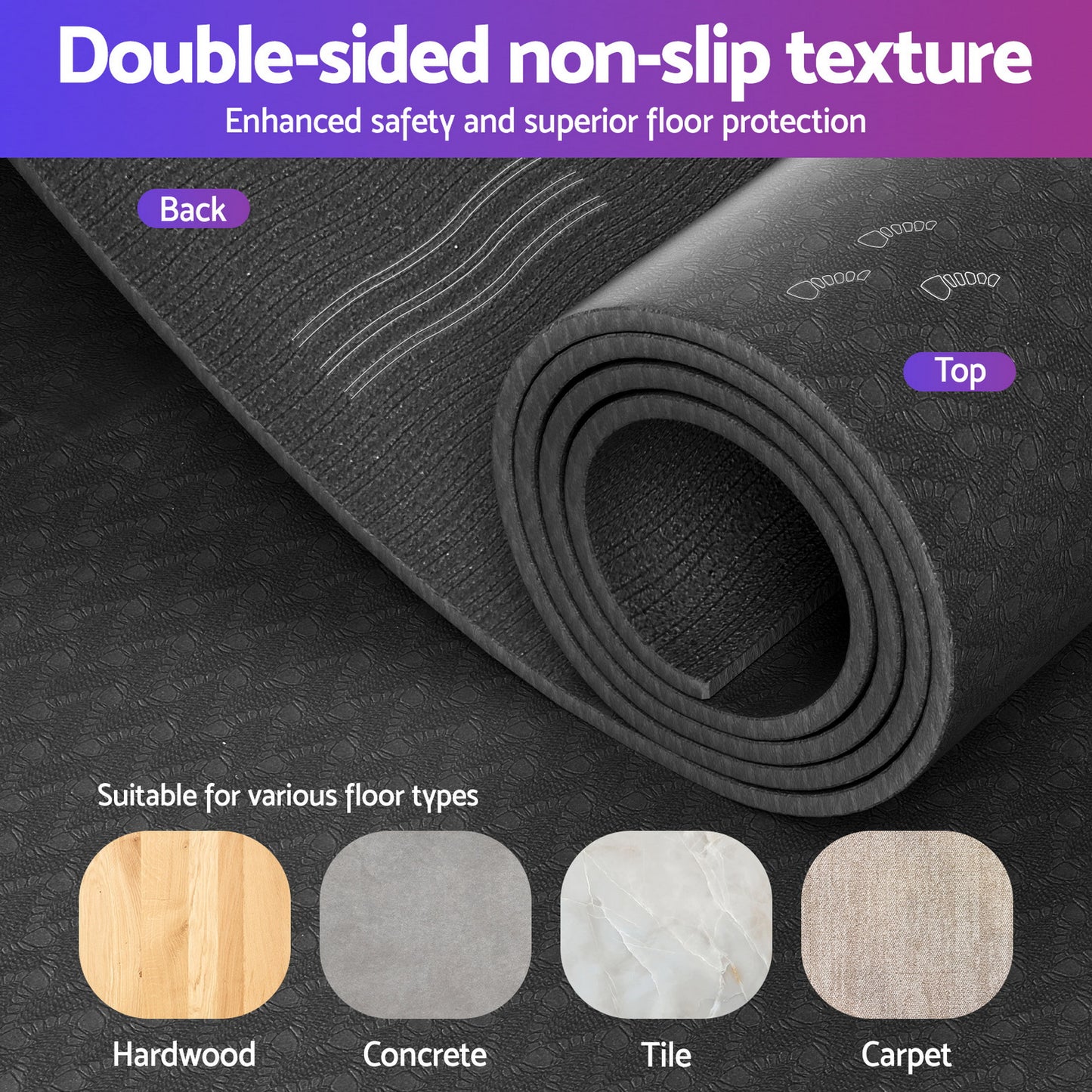 Everfit Exercise Equipment Mat Treadmill Floor Rug Home Gym Bike Fitness Yoga 2M