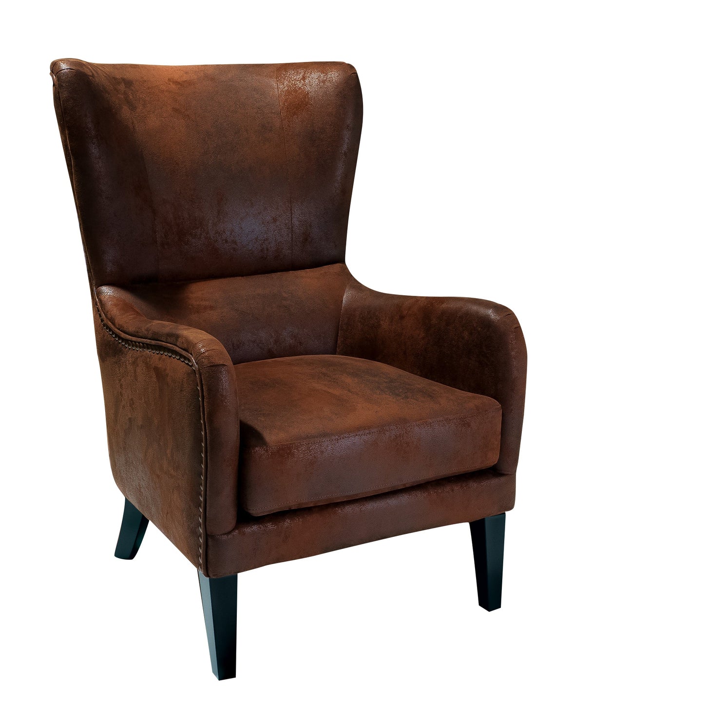 Salerno Brown Microfibre High Back Armchair