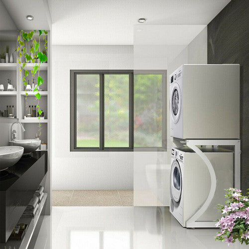 ORIGINAL Dryer Stand Maxi: Portable Dryer Rack Heavy Duty Steel Capacity white for Washer/Dryer/Mini Fridge