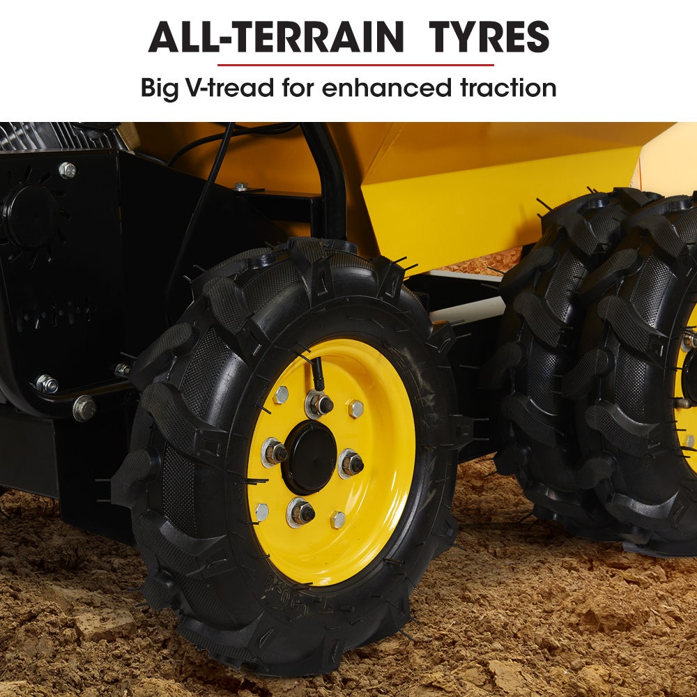 Baumr-AG 6 Wheel Motorised Wheelbarrow Dumper, Briggs & Stratton CR950 Petrol Engine, 500kg Capacity