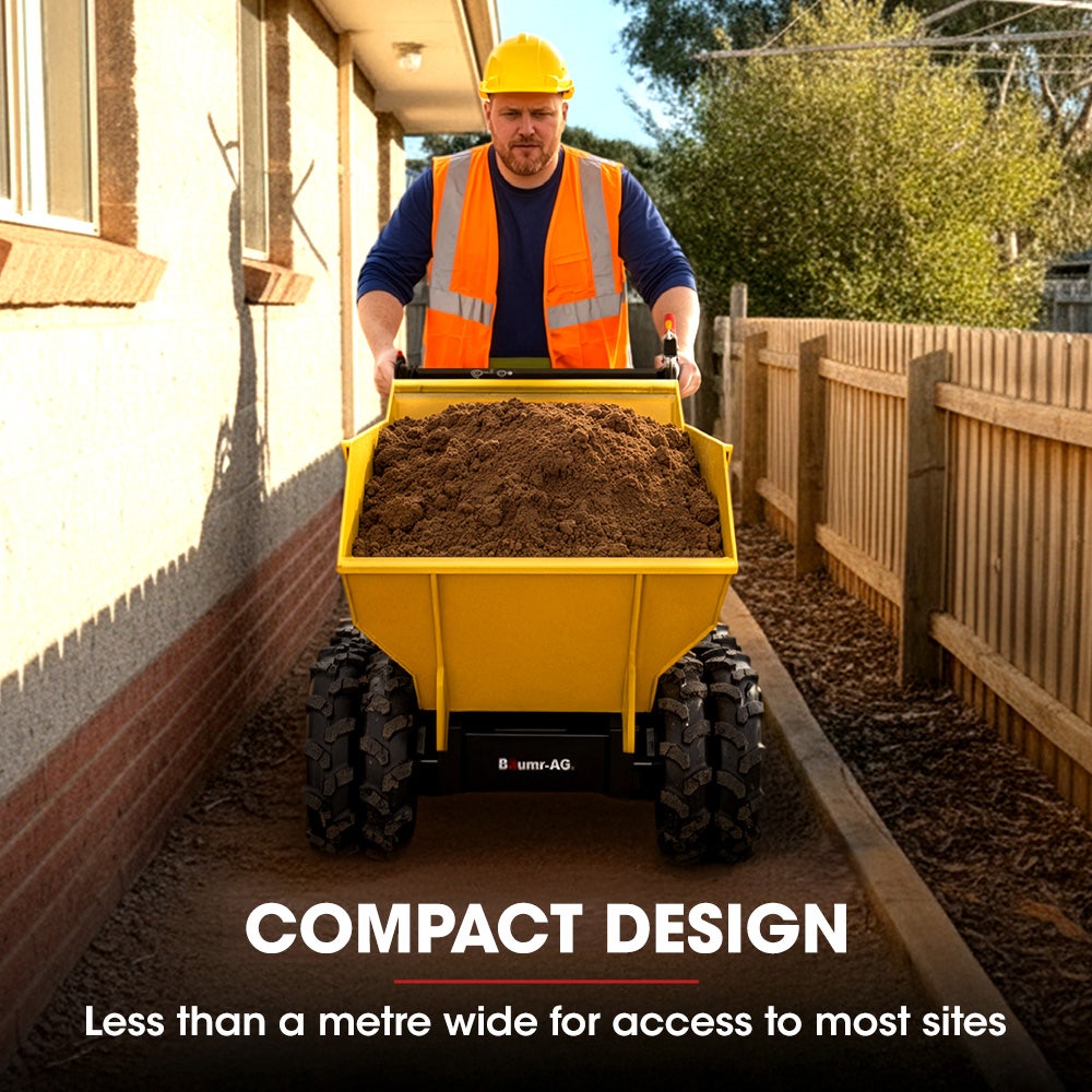 Baumr-AG 6 Wheel Motorised Wheelbarrow Dumper, Briggs & Stratton CR950 Petrol Engine, 500kg Capacity