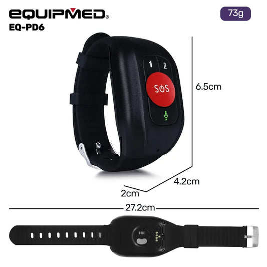 EQUIPMED GPS Fall Detection Emergency Bracelet with SOS Button, for Seniors, 2 Way Calling, Location Tracking, Speed Dial, iPhone and Android Compatible