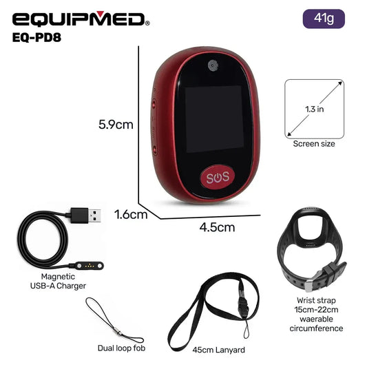 EQUIPMED Fall Detection Alarm Watch/Pendant with GPS and SOS Emergency Button, for Seniors, Location Tracking, 2-Way Calling, iPhone and Android Compatible