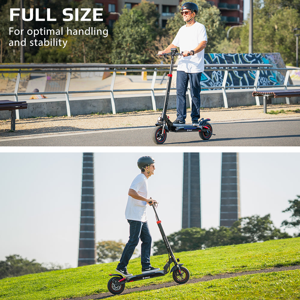 VALK Fusion 5 Electric Scooter, 500W, AU Compliant, 48V 13Ah Lithium, 50km Range, 40km/h, Quad Shocks, 10 inch Tyres