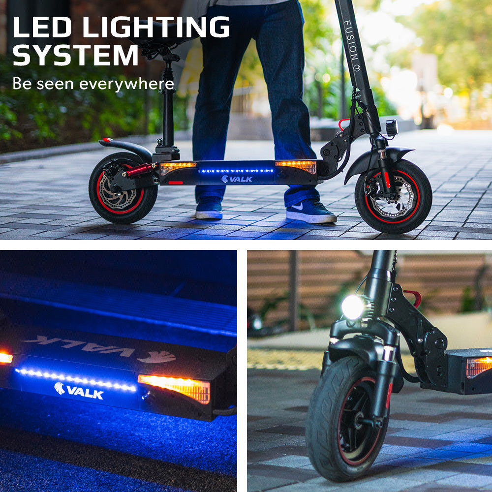 VALK Fusion 7 Electric Scooter, 800W, AU Compliant, with Seat Option, 48V 13Ah Lithium, 50km Range, Quad Shocks, 10 inch Tyres