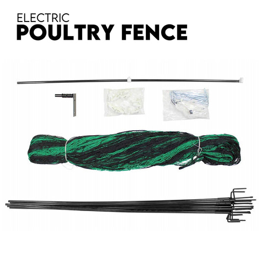 Electric Chicken Netting 60m x 115cm Green Double Prong Poultry Mesh Fence