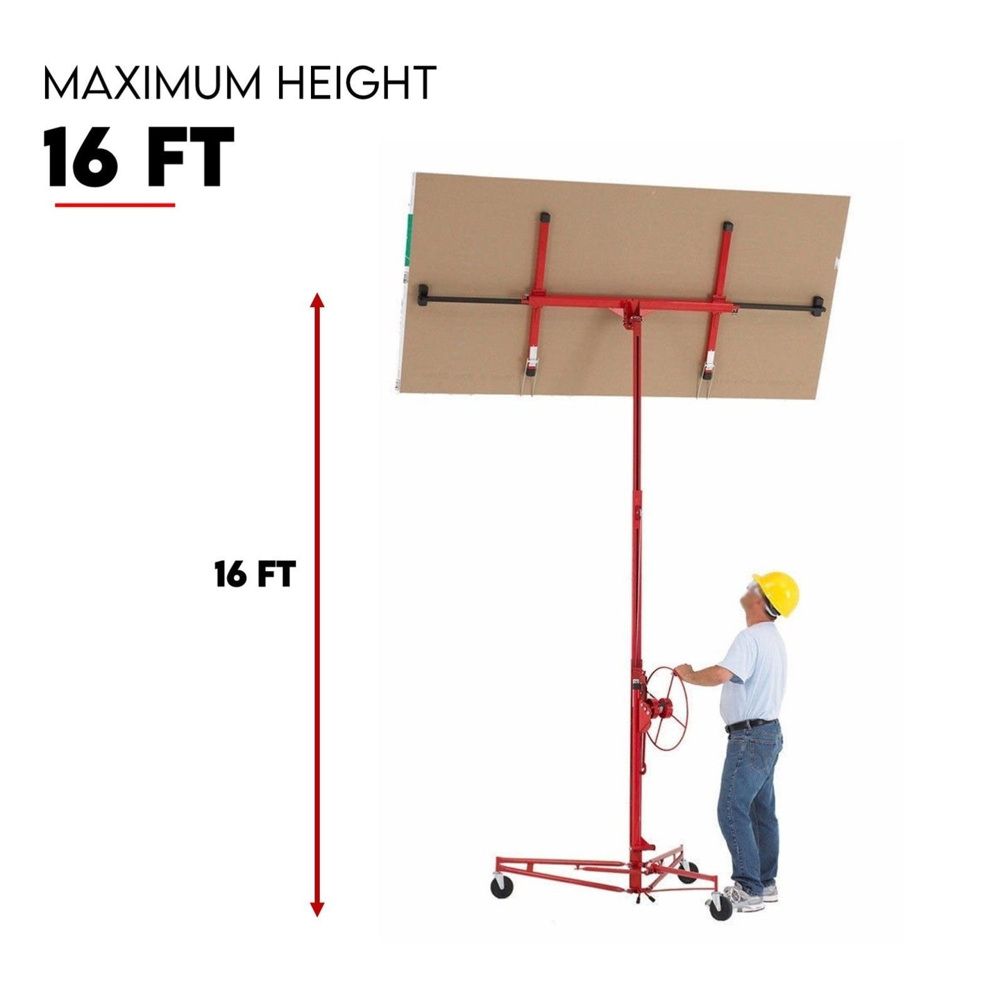 16FT Sheet Panel Lifter Plaster Drywall Panel Gyprock Plasterboard Hoist Lift