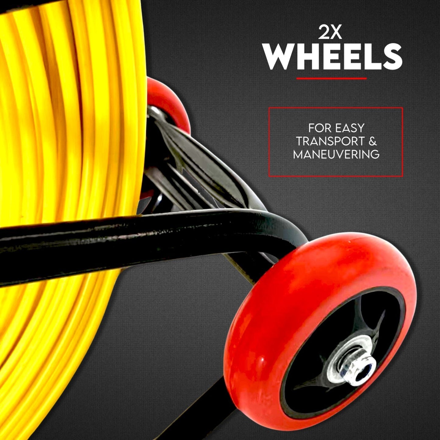 120M×6MM Fish Tape Puller Fiberglass Wire Cable Running Duct Rodder with Wheels