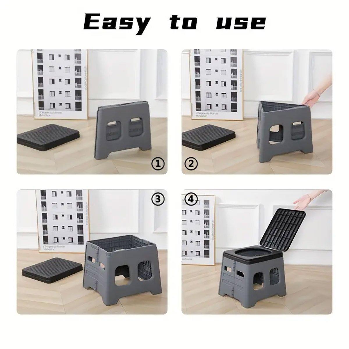 Outdoor Travel Toilet Portable Folding Stool Seat for Camping Hiking and Outdoor - Green