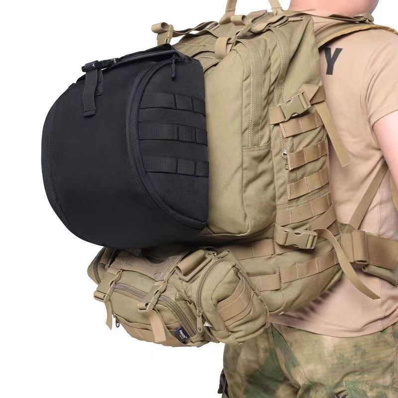 Black Tactical Helmet Bag & Utility Pouch - Padded MOLLE Gear Storage Carrier