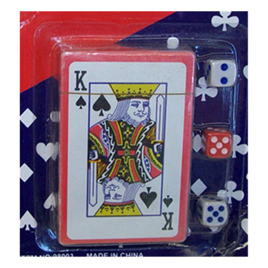Playing card with 6 Colourful Dices
