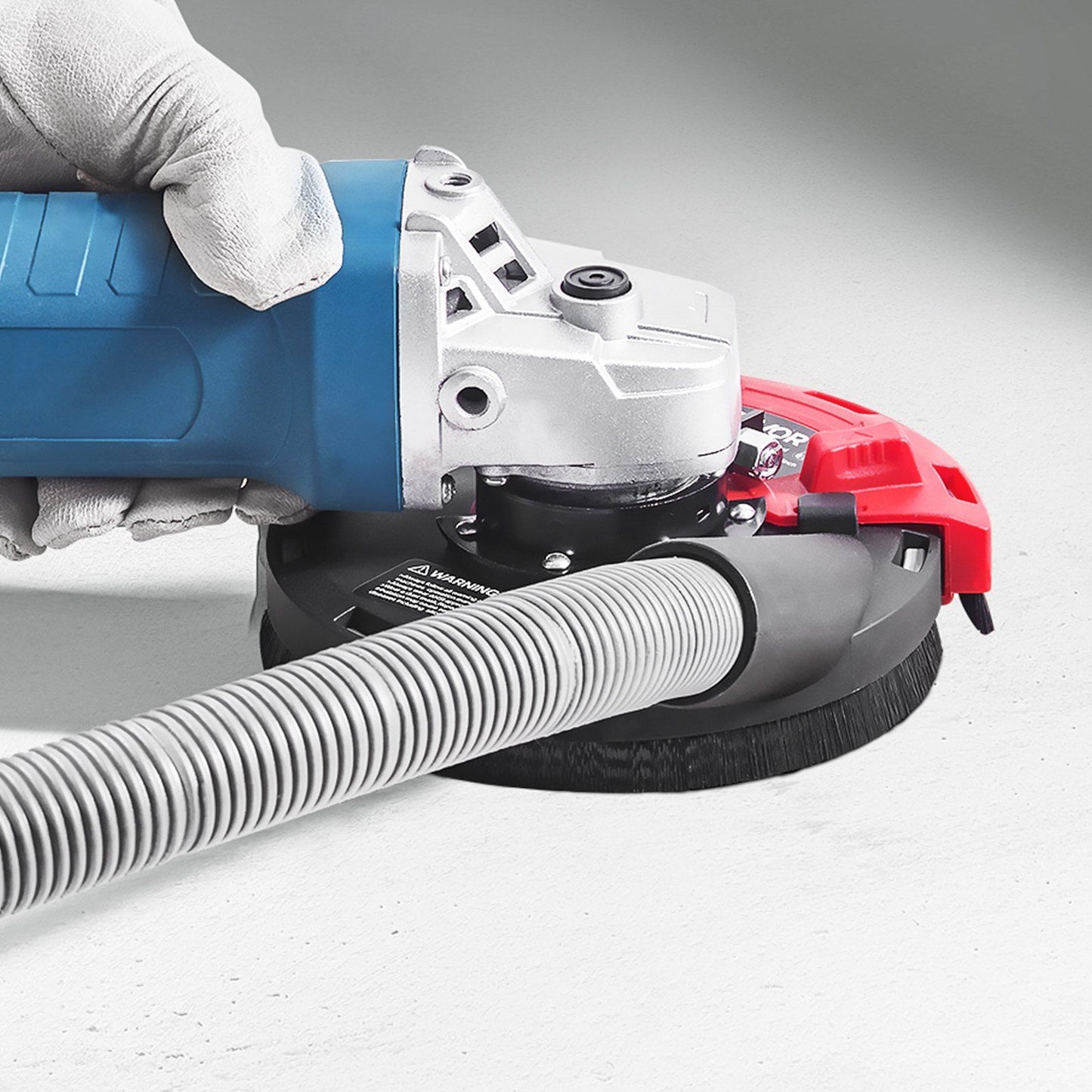 Grinding Dust Shroud for Angle Grinder, Universal 100-125mm, Surface Grinder Dust Shroud with 6 Clamping Washers & 125 mm Diamond Grinding Cup Wheel, Connect to Vacuum Cleaner, for Wood Concrete