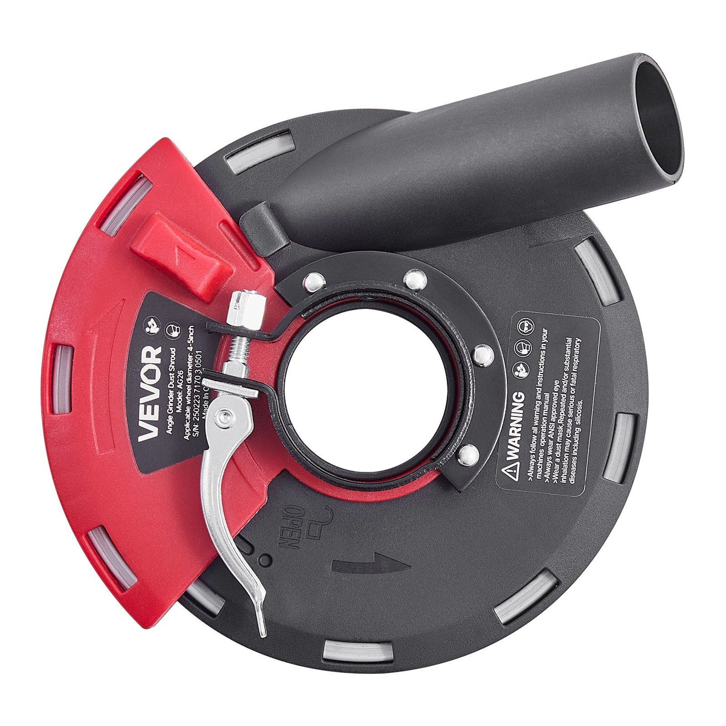Grinding Dust Shroud for Angle Grinder, Universal 100-125mm, Surface Grinder Dust Shroud with 6 Clamping Washers & 125 mm Diamond Grinding Cup Wheel, Connect to Vacuum Cleaner, for Wood Concrete
