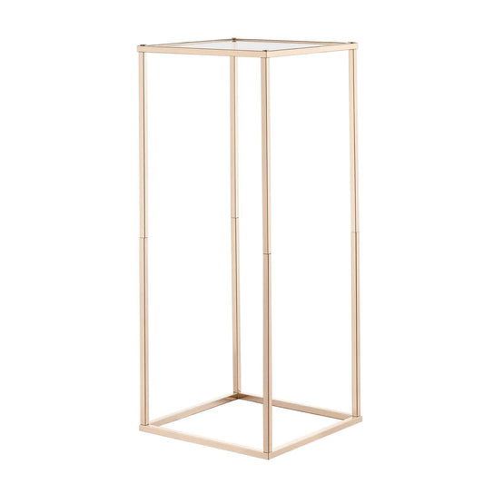 Wedding Flower Stand, 10PCS 60cm Column Flower Stand, Floral Stands with Acrylic Laminate, Gold Rectangular Floral Display Rack for Wedding, Party, Birthday, Home, Gold Centerpiece Stands