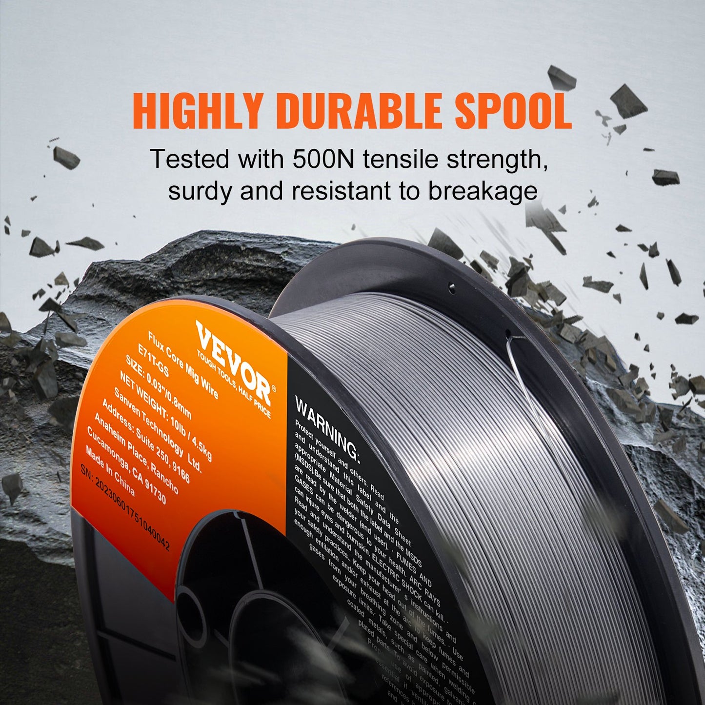 Flux Core Welding Wire, E71T-GS 0.030-inch 10LBS, Gasless Mild Steel MIG Welding Wire with Low Splatter for All Position Arc Welding and Outdoor Use