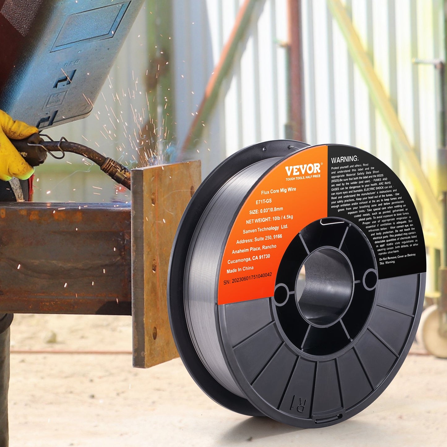 Flux Core Welding Wire, E71T-GS 0.030-inch 10LBS, Gasless Mild Steel MIG Welding Wire with Low Splatter for All Position Arc Welding and Outdoor Use