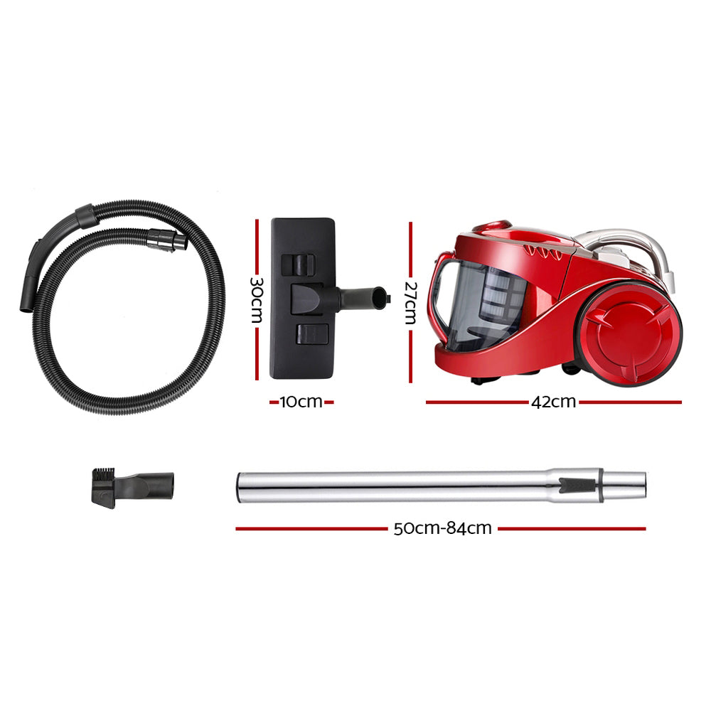 Devanti 2200W Bagless Vacuum Cleaner Red-1