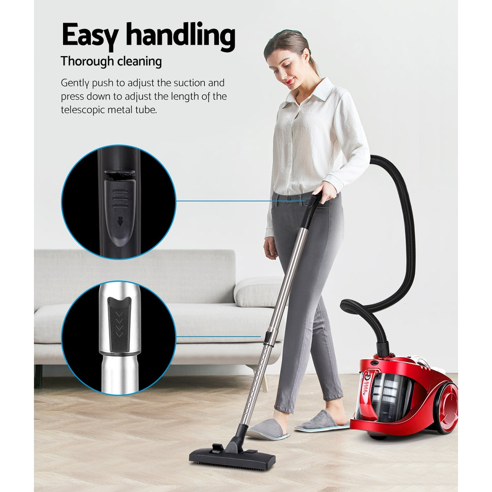 Devanti 2200W Bagless Vacuum Cleaner Red-5