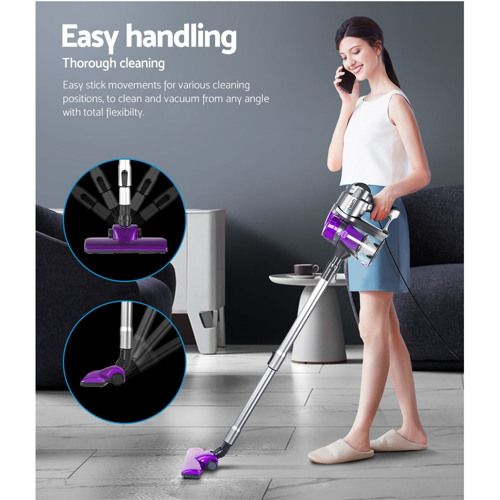 Devanti Stick Vacuum Cleaner Handheld Corded 450W Purple-3