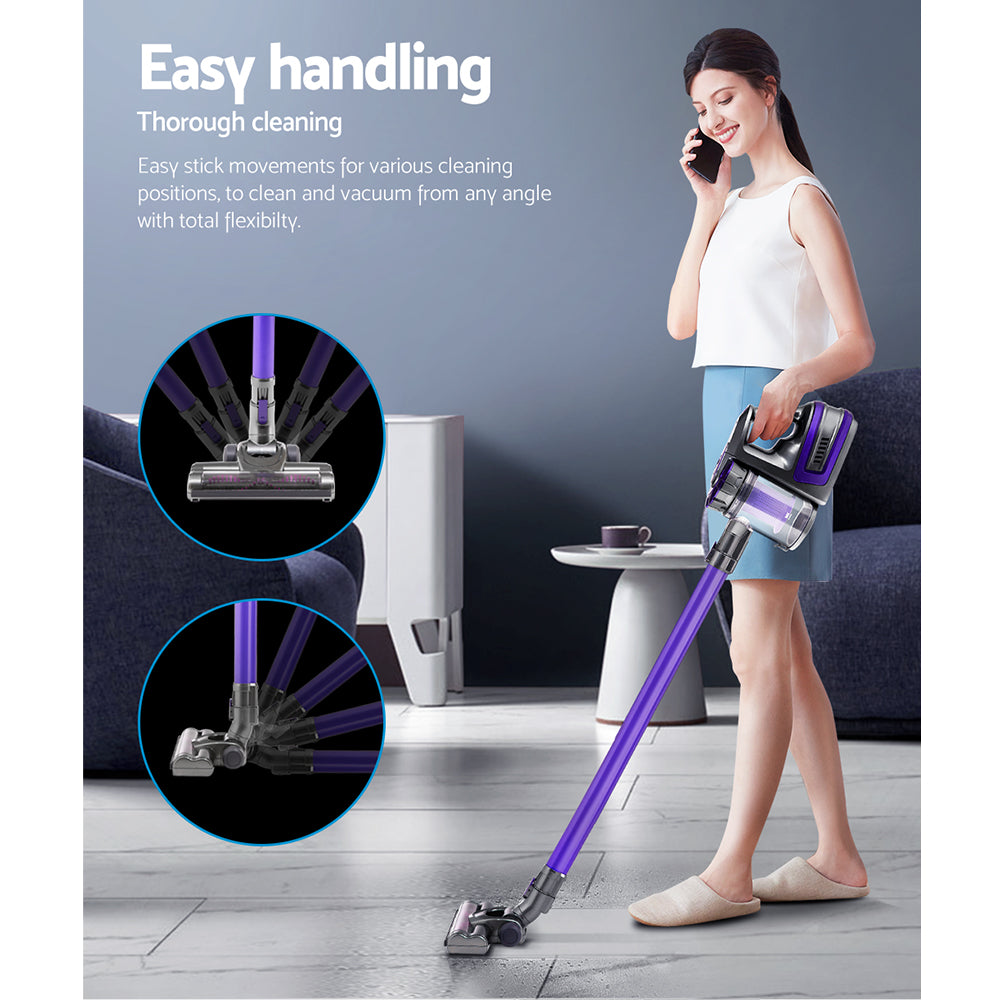 Devanti Stick Vacuum Cleaner Bagless Cordless 150W Purple-2