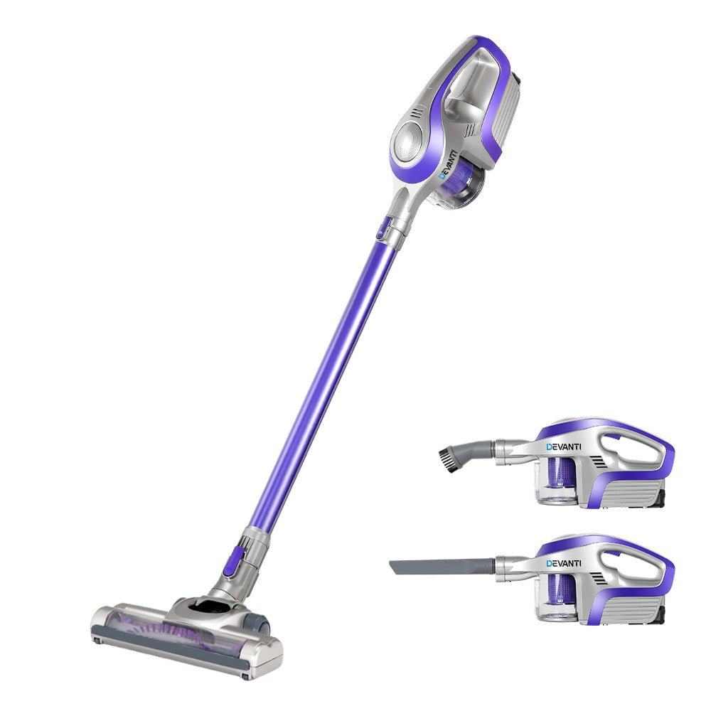 Devanti Stick Vacuum Cleaner Bagless Cordless 150W Purple-0