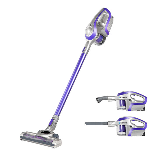 Devanti Stick Vacuum Cleaner Bagless Cordless 150W Purple-0