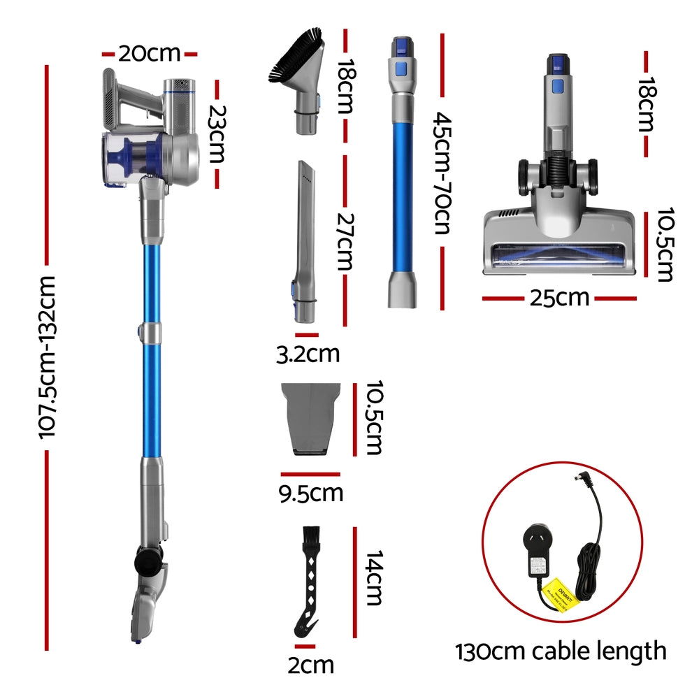 Devanti 300W Stick Vacuum Cleaner Cordless Self-Standing-1