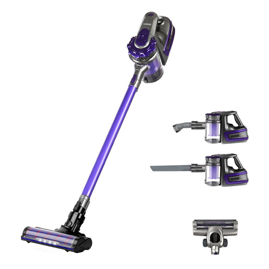 Devanti Stick Vacuum Cleaner Cordless Roller Brush 150W Purple-0