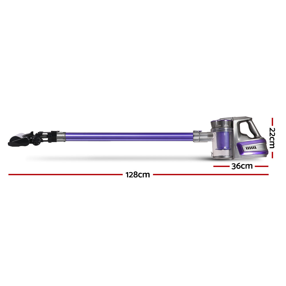 Devanti Stick Vacuum Cleaner Cordless Roller Brush 150W Purple-1