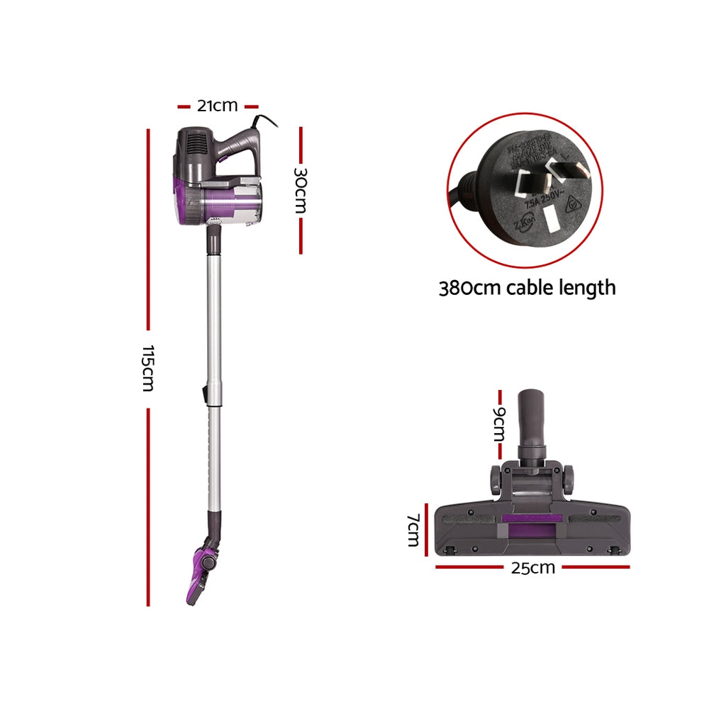 Devanti Stick Vacuum Cleaner Bagless Corded 500W Purple-1