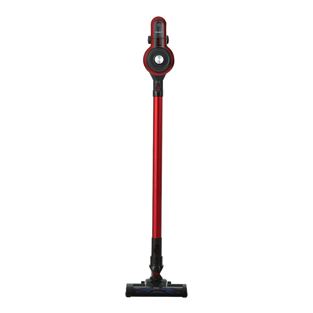 Devanti Stick Vacuum Cleaner Brushless Cordless 250W Red-2