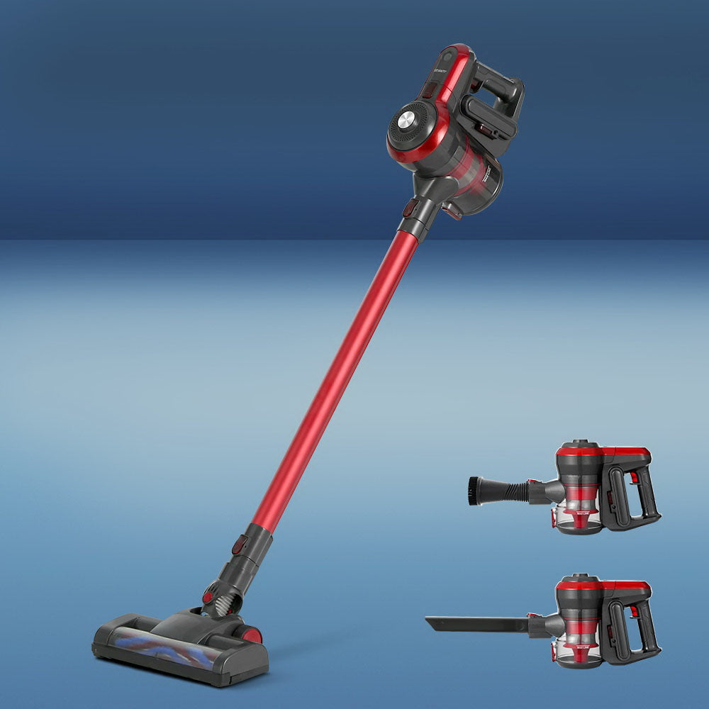 Devanti Stick Vacuum Cleaner Brushless Cordless 250W Red-7