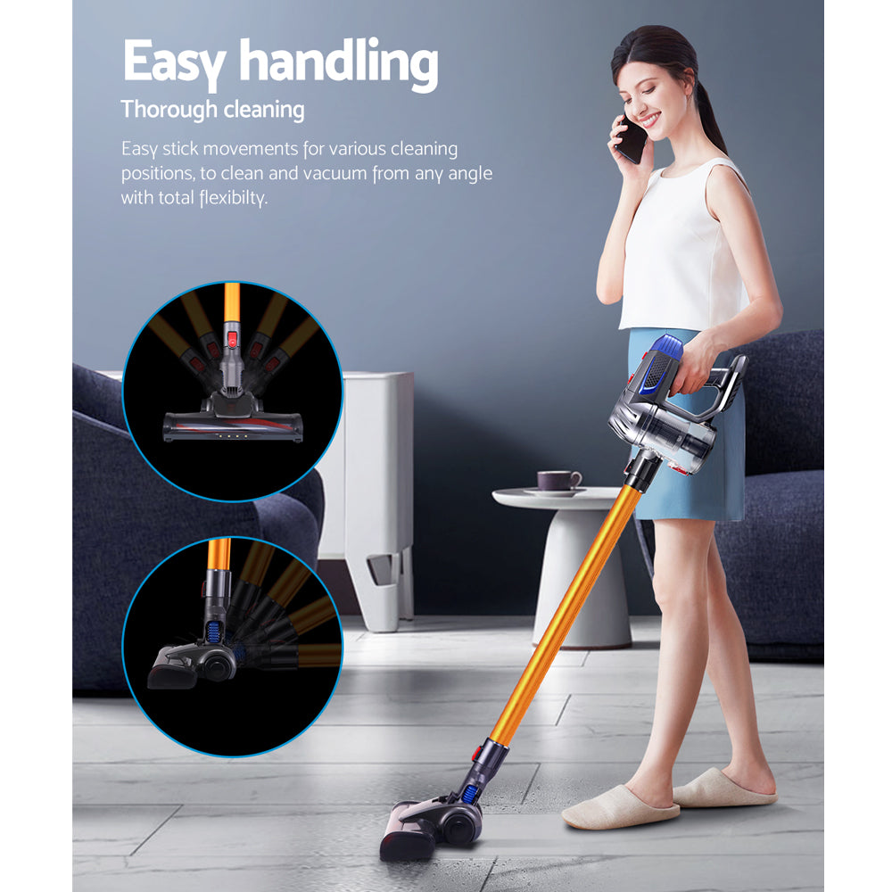 Devanti Stick Vacuum Cleaner Bagless Cordless 150W Gold-2