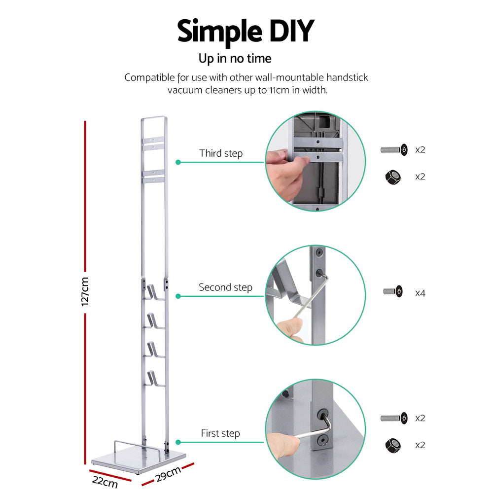 Artiss Freestanding Dyson Vacuum Cleaner Stand for V6 7 8 10 11 Silver-1