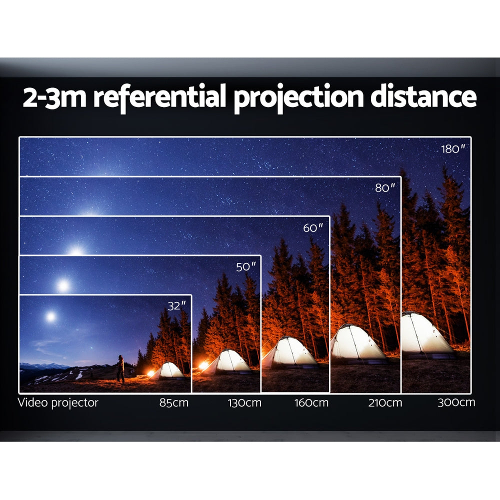 Devanti Portable Mini Video Projector 4K Wifi Home Theater HDMI Support 1080P-3