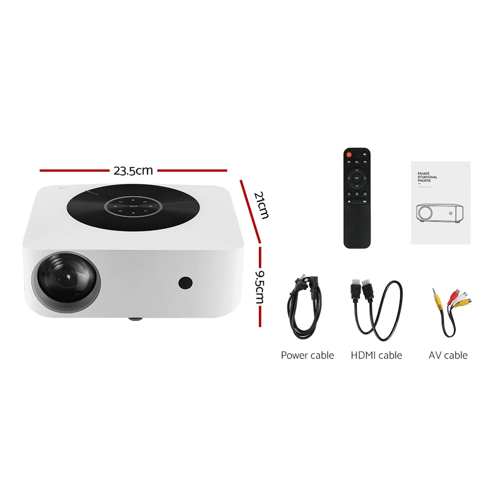 Devanti Bluetooth Video Projector WIFI 1080P Home Theater HDMI Touch Screen-1