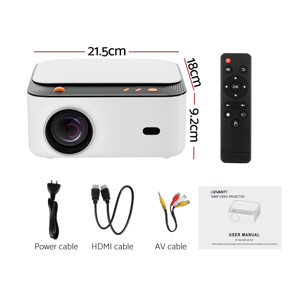 Devanti Video Project 4K 1080P Android 5G Wifi Home Cinema-1