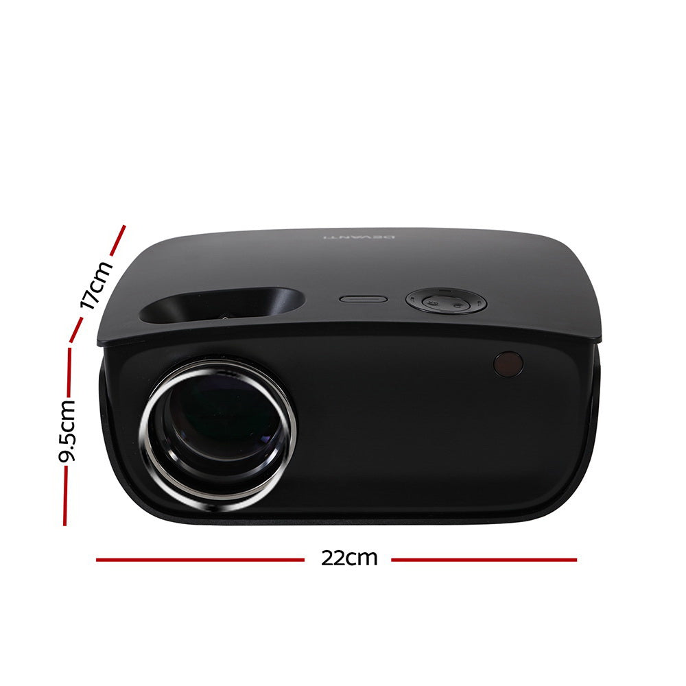 Devanti Portable Mini Video Projector Wifi 1080P Home Theater HDMI Black-1