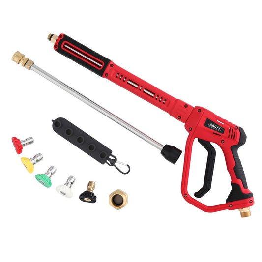 Giantz Pressure Washer Gun Short Trigger 4000PSI M22-14 1/4 Inch 5 Nozzles Red-0