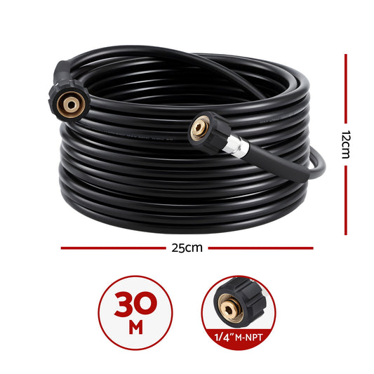 Giantz Pressure Washer Hose 30M 5800PSI Power Replacement Extension 1/4'' Quick Connect-1