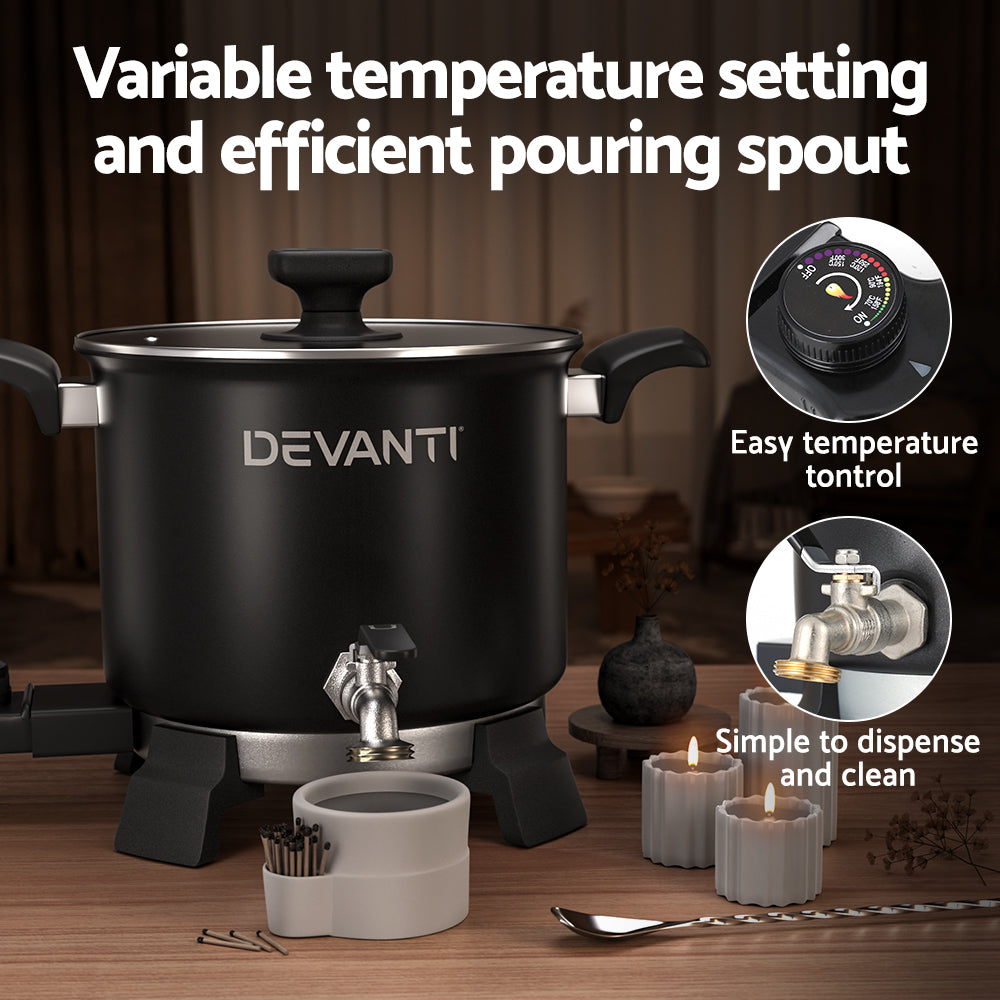 Devanti 5L Wax Melter Candle Making 1200W Melting Pot Furnace Quick Pour Spout Soy Soap-5