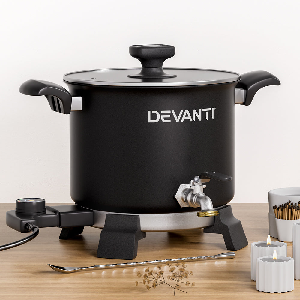 Devanti 5L Wax Melter Candle Making 1200W Melting Pot Furnace Quick Pour Spout Soy Soap-7