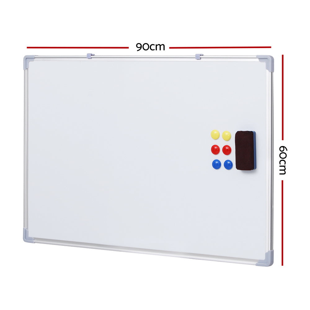 Magnetic Whiteboard 60x90cm Erase Board Marker Eraser Tray Home Office School-1