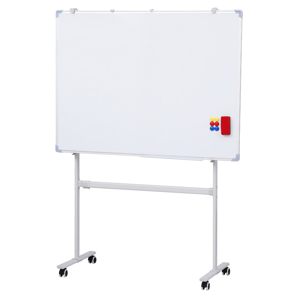 90x120cm Standing Whiteboard with Wheels Magnetic Double-Sided Erase Board-0