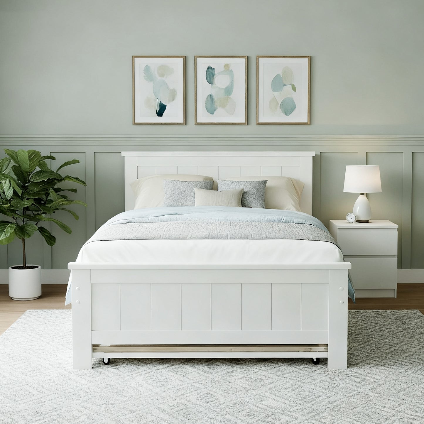 Artiss King Single Bed Frame and Bedside Table-3